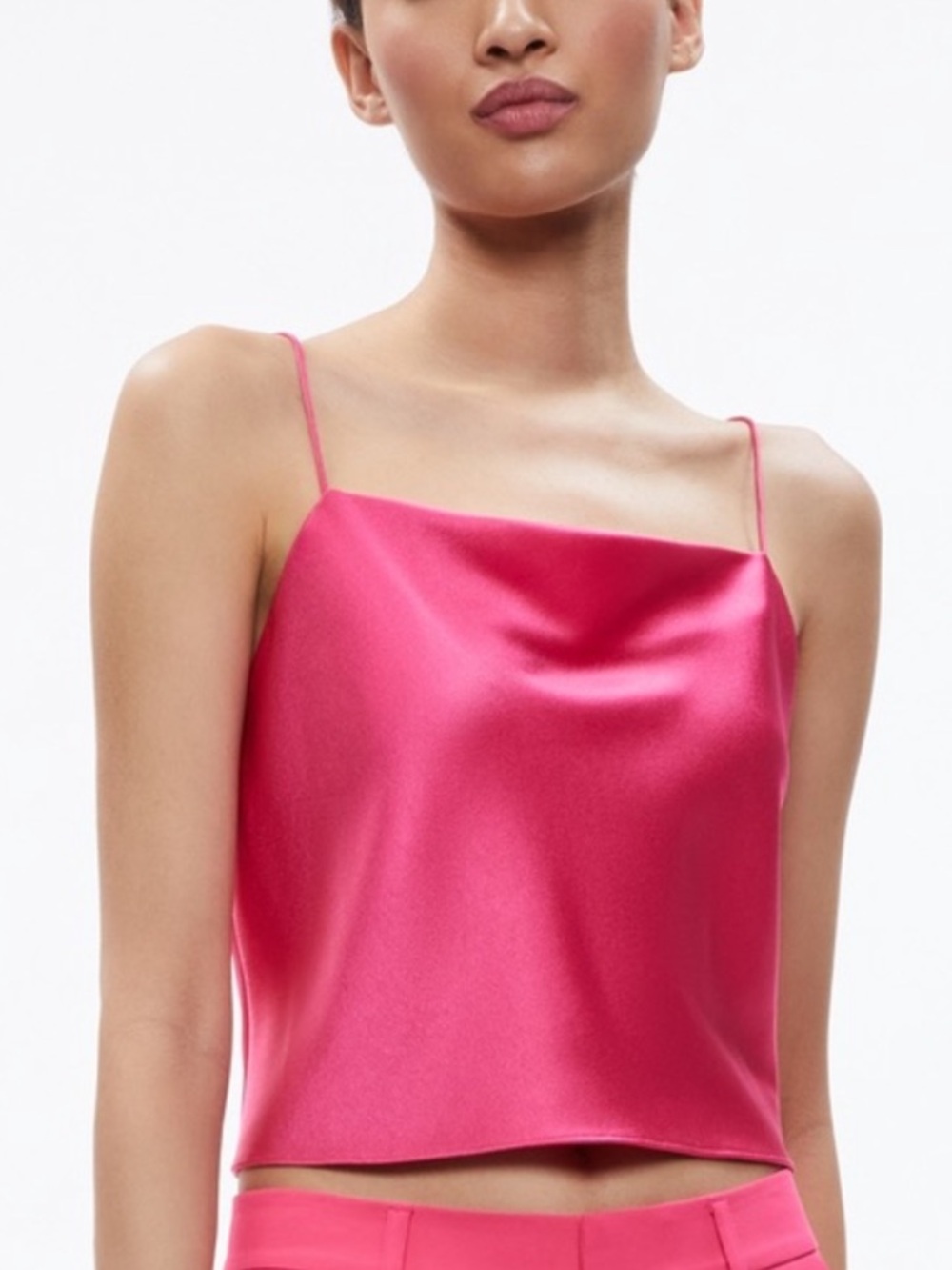Alice + Olivia Harmon hot pink Spaghetti-Strap Cami